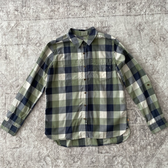 Carhartt Tops - Carhartt Women’s Plaid Button Front Long Sleeve Shirt Roll Tab Sleeves Medium